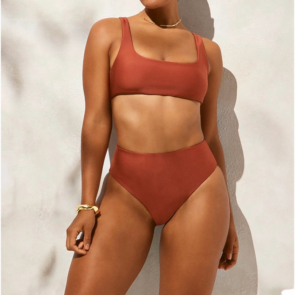 NWT J. Crew Hallie Bikini Bottom Classic Sculpt Carolina Clay